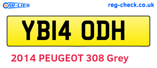 YB14ODH are the vehicle registration plates.