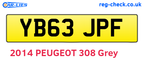 YB63JPF are the vehicle registration plates.