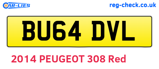BU64DVL are the vehicle registration plates.