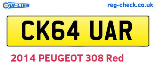 CK64UAR are the vehicle registration plates.