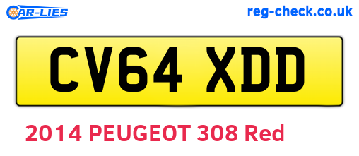 CV64XDD are the vehicle registration plates.