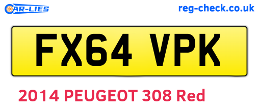FX64VPK are the vehicle registration plates.