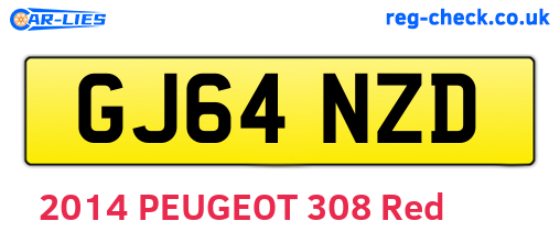 GJ64NZD are the vehicle registration plates.