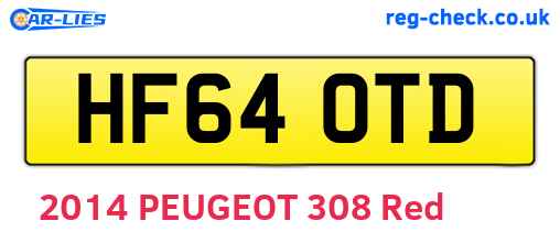 HF64OTD are the vehicle registration plates.
