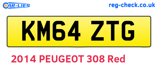 KM64ZTG are the vehicle registration plates.