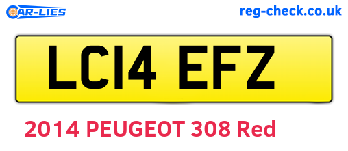 LC14EFZ are the vehicle registration plates.