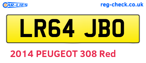 LR64JBO are the vehicle registration plates.