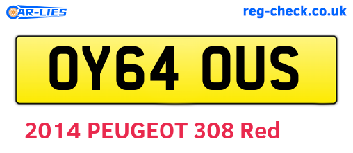 OY64OUS are the vehicle registration plates.