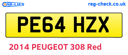 PE64HZX are the vehicle registration plates.