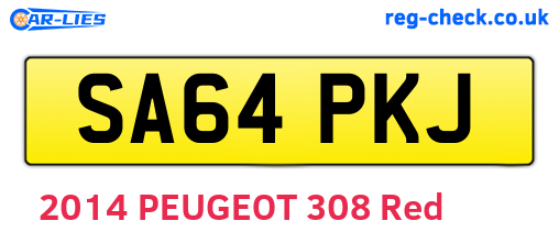 SA64PKJ are the vehicle registration plates.
