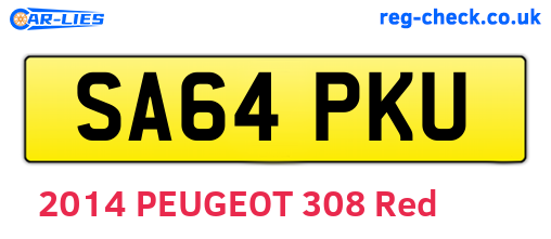 SA64PKU are the vehicle registration plates.