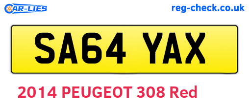 SA64YAX are the vehicle registration plates.
