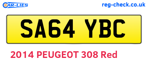SA64YBC are the vehicle registration plates.