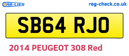 SB64RJO are the vehicle registration plates.