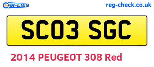 SC03SGC are the vehicle registration plates.