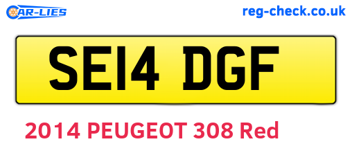 SE14DGF are the vehicle registration plates.