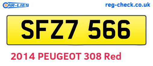 SFZ7566 are the vehicle registration plates.