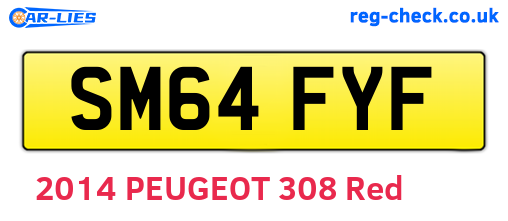 SM64FYF are the vehicle registration plates.