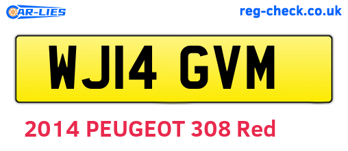 WJ14GVM are the vehicle registration plates.