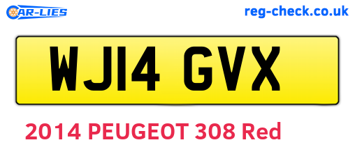 WJ14GVX are the vehicle registration plates.