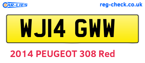 WJ14GWW are the vehicle registration plates.