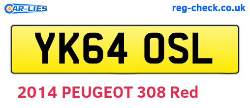 YK64OSL are the vehicle registration plates.