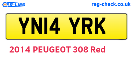 YN14YRK are the vehicle registration plates.