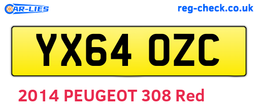 YX64OZC are the vehicle registration plates.