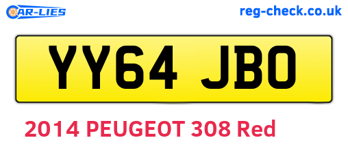 YY64JBO are the vehicle registration plates.