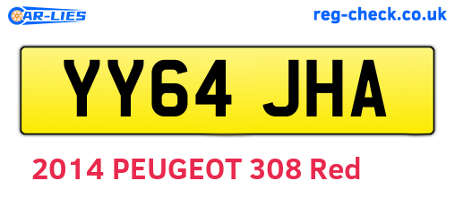 YY64JHA are the vehicle registration plates.