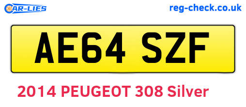 AE64SZF are the vehicle registration plates.