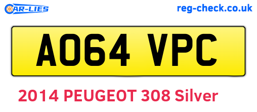 AO64VPC are the vehicle registration plates.