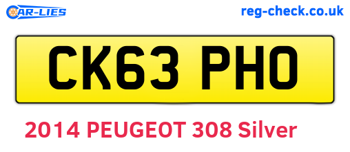 CK63PHO are the vehicle registration plates.