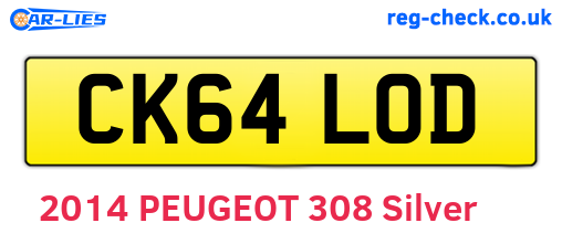 CK64LOD are the vehicle registration plates.