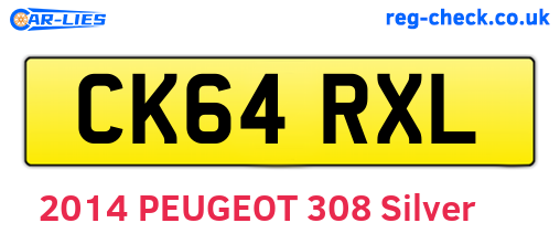 CK64RXL are the vehicle registration plates.