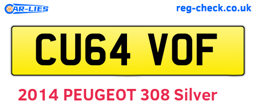 CU64VOF are the vehicle registration plates.