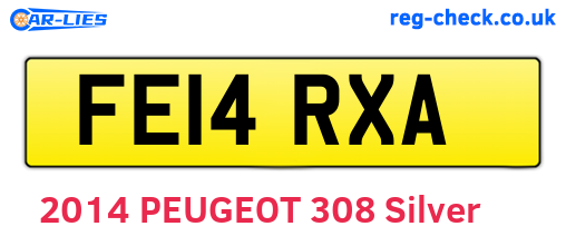 FE14RXA are the vehicle registration plates.