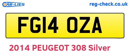 FG14OZA are the vehicle registration plates.