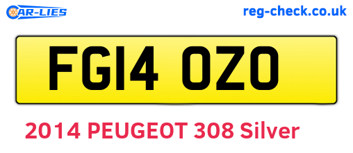 FG14OZO are the vehicle registration plates.