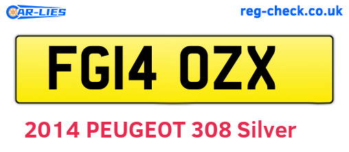 FG14OZX are the vehicle registration plates.