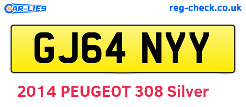 GJ64NYY are the vehicle registration plates.