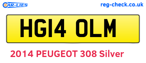 HG14OLM are the vehicle registration plates.