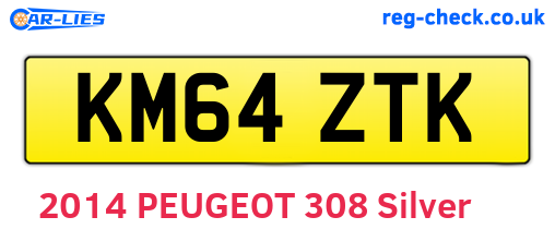 KM64ZTK are the vehicle registration plates.
