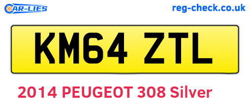 KM64ZTL are the vehicle registration plates.