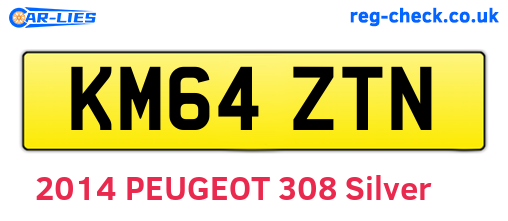 KM64ZTN are the vehicle registration plates.