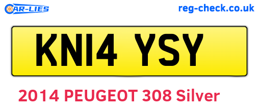 KN14YSY are the vehicle registration plates.
