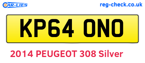 KP64ONO are the vehicle registration plates.