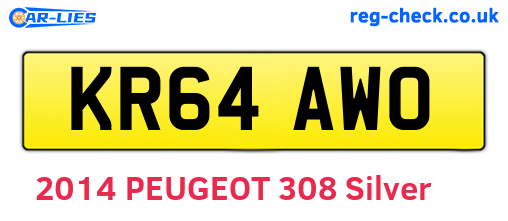 KR64AWO are the vehicle registration plates.