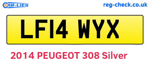 LF14WYX are the vehicle registration plates.