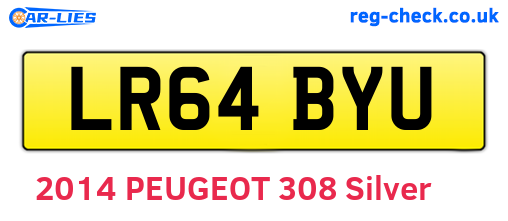 LR64BYU are the vehicle registration plates.